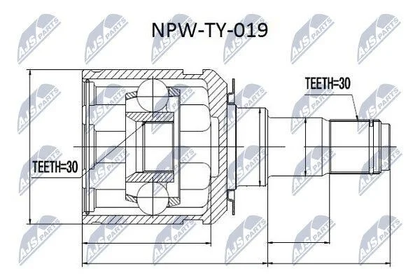 ШРКШ внутр. з пильовиком TOYOTA (вир-во) NTY NPWTY019 (фото 1)