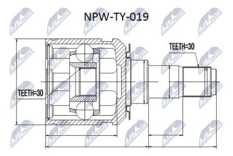ШРКШ внутр. з пильовиком TOYOTA NTY NPW-TY-019