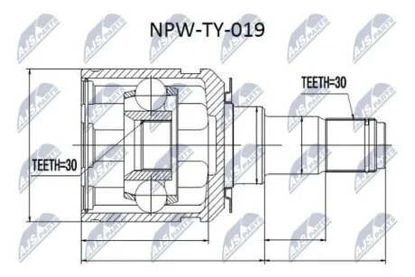 ШРКШ внутр. з пильовиком TOYOTA NTY NPWTY019