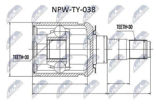 ШРКШ внутр. TOYOTA LAND CRUISER 100, LEXUS LX (вир-во) NTY NPWTY038 (фото 1)