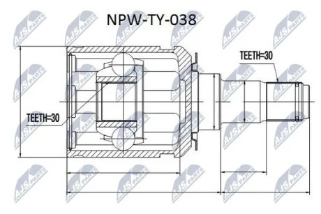 ШРКШ внутр. TOYOTA LAND CRUISER 100, LEXUS LX (вир-во) NTY NPWTY038