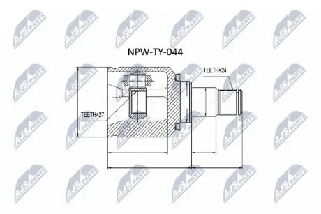 Шарнір рівних кутових швидкостей зовнішній NTY NPWTY044