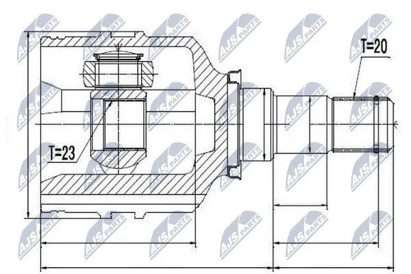 Внутрішній шрус Toyota hi-lux 4wd, 43430-0k070 NTY NPWTY059 (фото 1)
