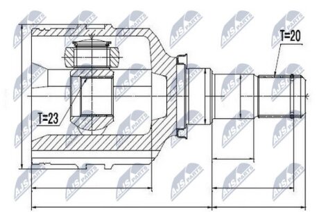 Внутрішній шрус Toyota hi-lux 4wd, 43430-0k070 NTY NPWTY059