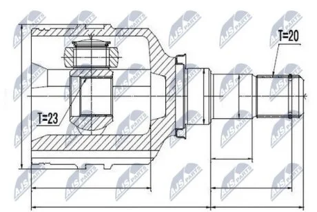 Внутрішній шрус Toyota hi-lux 4wd, 43430-0k070 NTY NPWTY059