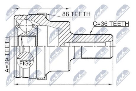 ШРКШ зовн. задній FORD KUGA I, VOLVO NTY NPZ-FR-046