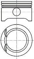 Поршень з кільцями OPEL 73,00 1,0 12V X10XE/Z10XE NURAL 87-102707-00