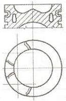 Поршень з кільцями PSA 85,0 DW10UTED4 2.0HDi 16V 2003- NURAL 87-114700-40