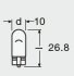 Лампа розжарювання W5W 12V 5W W2,1X9,5D Hyper OSRAM 2825HCBI (фото 3)
