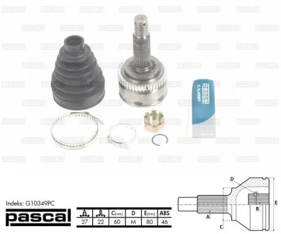Шарнір привідного валу PASCAL G10349PC
