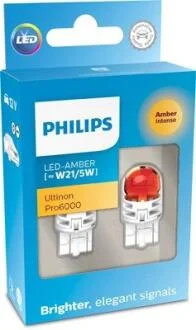 W21/5W LED amber Ultinon Pro6000 PHILIPS 11066AU60X2
