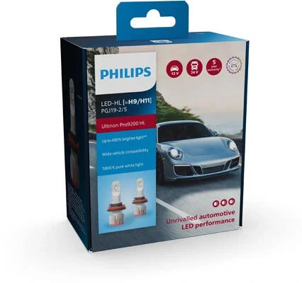 Лампа світлодіодна LED H11 12/24V Ultinon Pro9200 +400% 16W 5800K (комплект) (вир-во Philips) PHILIPS 11362U92X2 (фото 1)