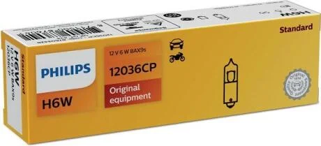 H6W 12V 6W BAX9s PHILIPS 12036CP