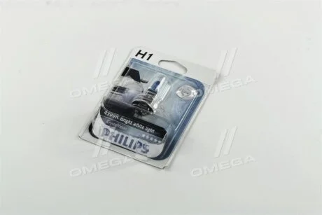 Лампа розжарювання H1 12V 55W P14,5s Cristal Vision 1шт blister 4300K (вир-во Philips) PHILIPS 12258CVB1