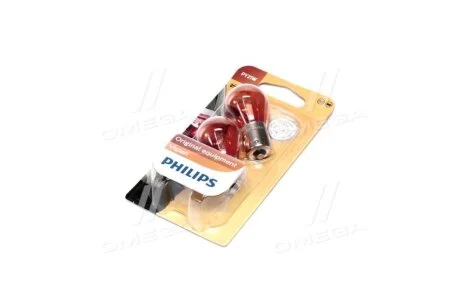 Лампа розжарювання PY21W 12V 21W BAU15s 2шт blister (вир-во Philips) PHILIPS 12496NAB2