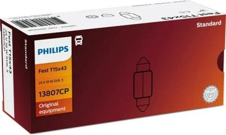 Festoon T15x43 24V 18W SV8,5 PHILIPS 13807CP
