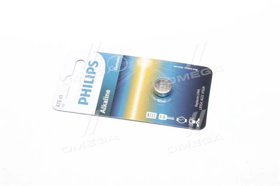Батарейки кнопкові, лужні PHILIPS A76/01B (фото 1)