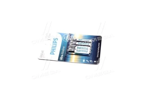 Батарейки циліндричні, лужні PHILIPS LR03E4B/10
