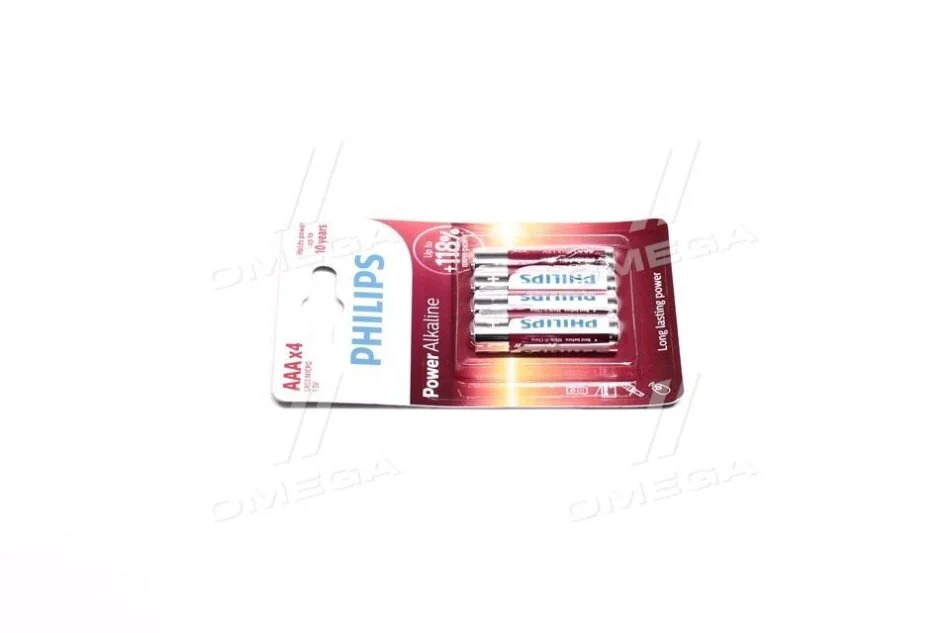 Батарейки циліндричні, лужні PHILIPS LR03P4B/10 (фото 1)