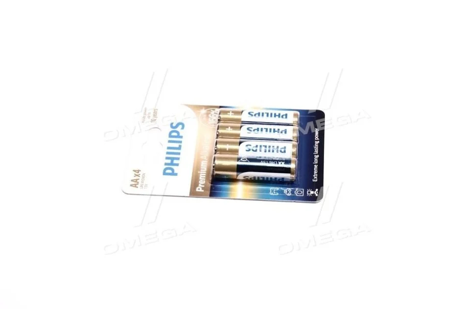 Батарейки циліндричні, лужні PHILIPS LR6M4B/10 (фото 1)