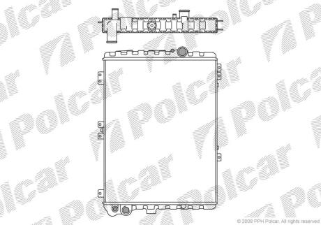 Радіатор двигуна Audi 80, 90, Cabriolet, Coupe 1.9-2.3 08.80-12.96 POLCAR 130708-3