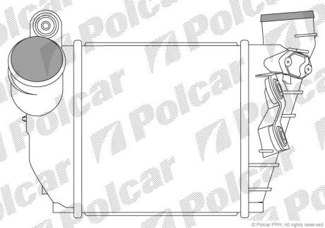 Радіатор інтеркулера Skoda Octavia/VW Bora/Golf IV 1.8T/1.9TDI 97-05 POLCAR 1323J8-3
