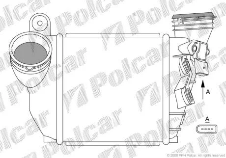 Радiатор iнтеркулера VW Golf/Bora/Skoda Octavia/Seat Leon 1.9TDI 00-10 POLCAR 1323J85