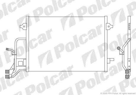 Радіатор кондиціонера Audi A4, VW Passat 1,6-2,8 97-05 POLCAR 1324K8C2