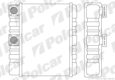 Радіатор пічки BMW 3(E46) 318i 99- X3(E83) 08- POLCAR 2008N8-2