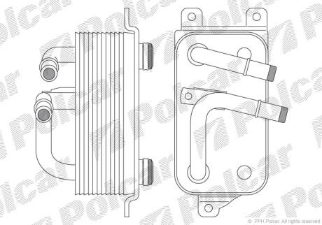 Радiатор масляний АКПП BMW 5 (E60/E61)/7 (E65/E66/E67) 2.0-4.4 01-10 POLCAR 2017L8-4