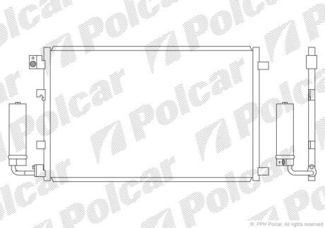 Радіатор кондиціонера Nissan Qashqai 1.6i 10/06- POLCAR 2759K8C4S