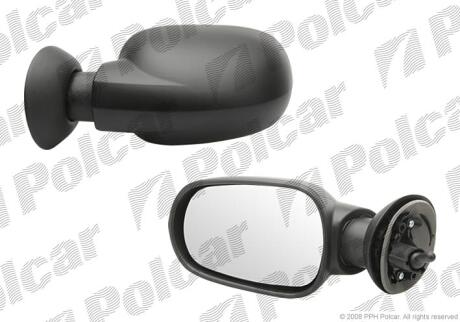 Дзеркало зовн. ліве (мех.) Dacia Logan 04- POLCAR 2800511M