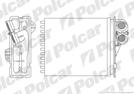 Радiатор пічки Dacia Logan 04- POLCAR 2800N8-1