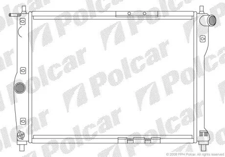 Радіатор Daewoo Lanos, Nubira 1,5-1,6 97- (без кондиціонера) POLCAR 291208A1