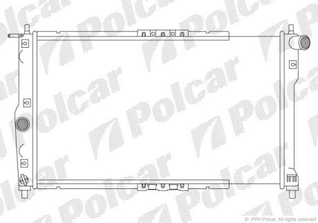 Радіатор охолодж двигуна (+AC) Daewoo Lanos 1.4/1.5/1.6 05.97 POLCAR 291208-A
