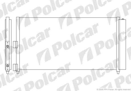 Радіатор кондиціонера Fiat Doblo 1.3-1.9 JTD 01- POLCAR 3022K8C5