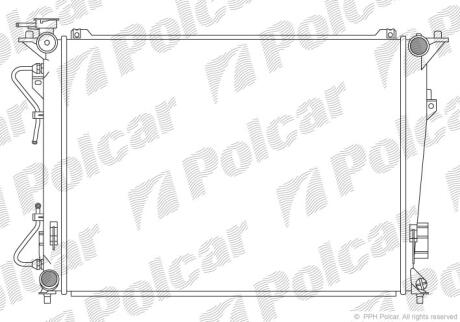 Радіатор охолодження Hyundai Grandeur, Sonata KIA Magentis 2.0-3.3 01.05-12.15 POLCAR 402608-1