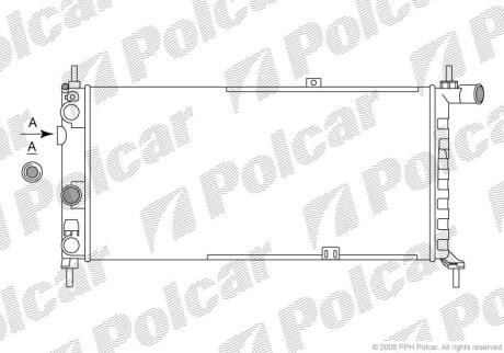 Радіатор охолодження Opel Kadett 1.6-1.8 84- POLCAR 550508A4