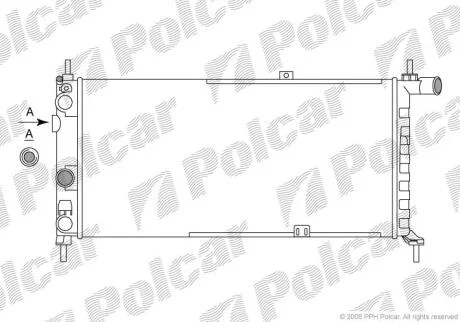 Радіатор охолодження Opel Kadett 1.6-1.8 84- POLCAR 550508A4