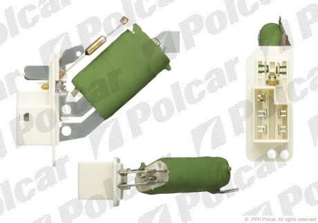 Резистор обдуву Opel Astra F 1.4 91-/Vectra A 2.0 94- POLCAR 5507KST-2