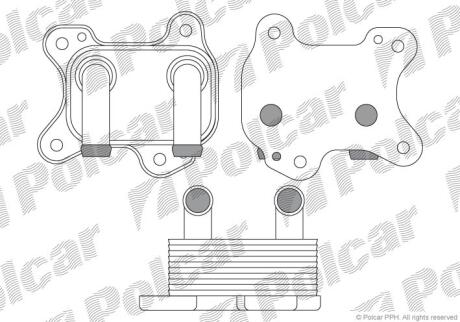 Радіатор масляний Opel Astra, Combo, Corsa, Meriva 1.7CDTI 03-10 POLCAR 5508L8-2