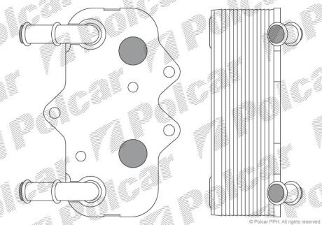 Радіатор масляний Opel Vectra B 2.0tdi POLCAR 5508L8-3