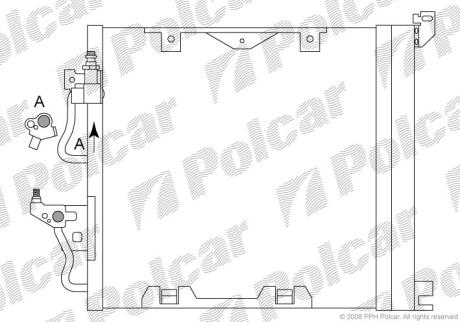 Радіатор кондиціонера Opel Astra H 1.7 CDTI 04- POLCAR 5509K8C4