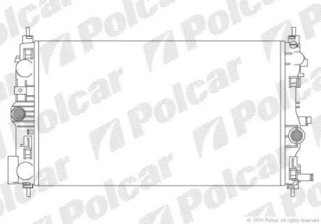 Радіатор двигуна CHEVROLET CRUZE OPEL ASTRA J, ASTRA J GTC, CASCADA, ZAFIRA C 1.7D/2.0D 12.09- POLCAR 5511086