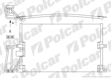 Радіатор кондиціонера Opel Vectra B 95-03 POLCAR 5516K8C1