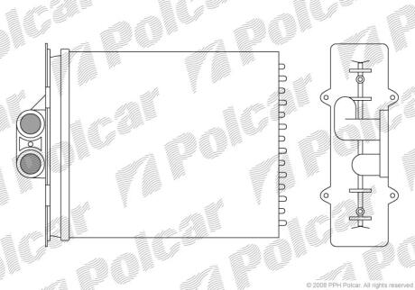 Теплообмінник (опал. салона) Opel Vectra B (+AC) POLCAR 5516N8-2