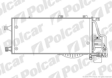 Радіатор кондиціонера Opel Combo 1.3-1.7 CDTI 04- POLCAR 5557K8C2