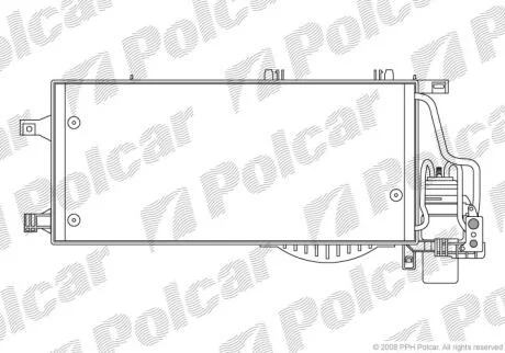 Радіатор кондиціонера Opel Combo 1.3-1.7 CDTI 04- POLCAR 5557K8C2