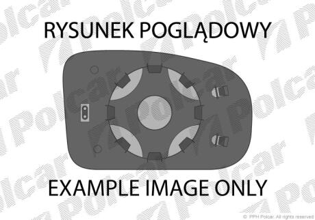 Скло дзеркала зовн. правого Opel Corsa D 06- (сферичне) POLCAR 5558555M