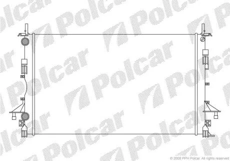 Радіатор охолодж. двигуна Renault Laguna II 1.6-1.8-2.0-1.9 dCi 01- POLCAR 603708A1